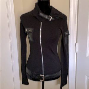 Morbid Threads buckle zipper sweater